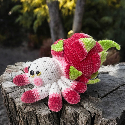 Dragon Fruit Spider Crochet Pattern: Halloween and Fall Decor Amigurumi Plush