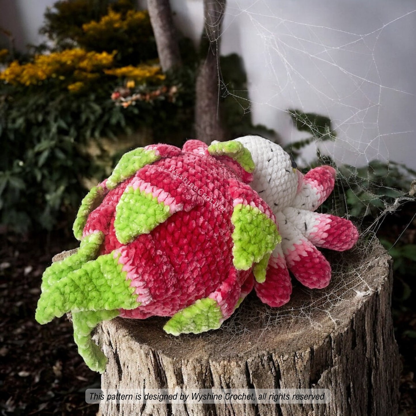Dragon Fruit Spider Crochet Pattern: Halloween and Fall Decor Amigurumi Plush
