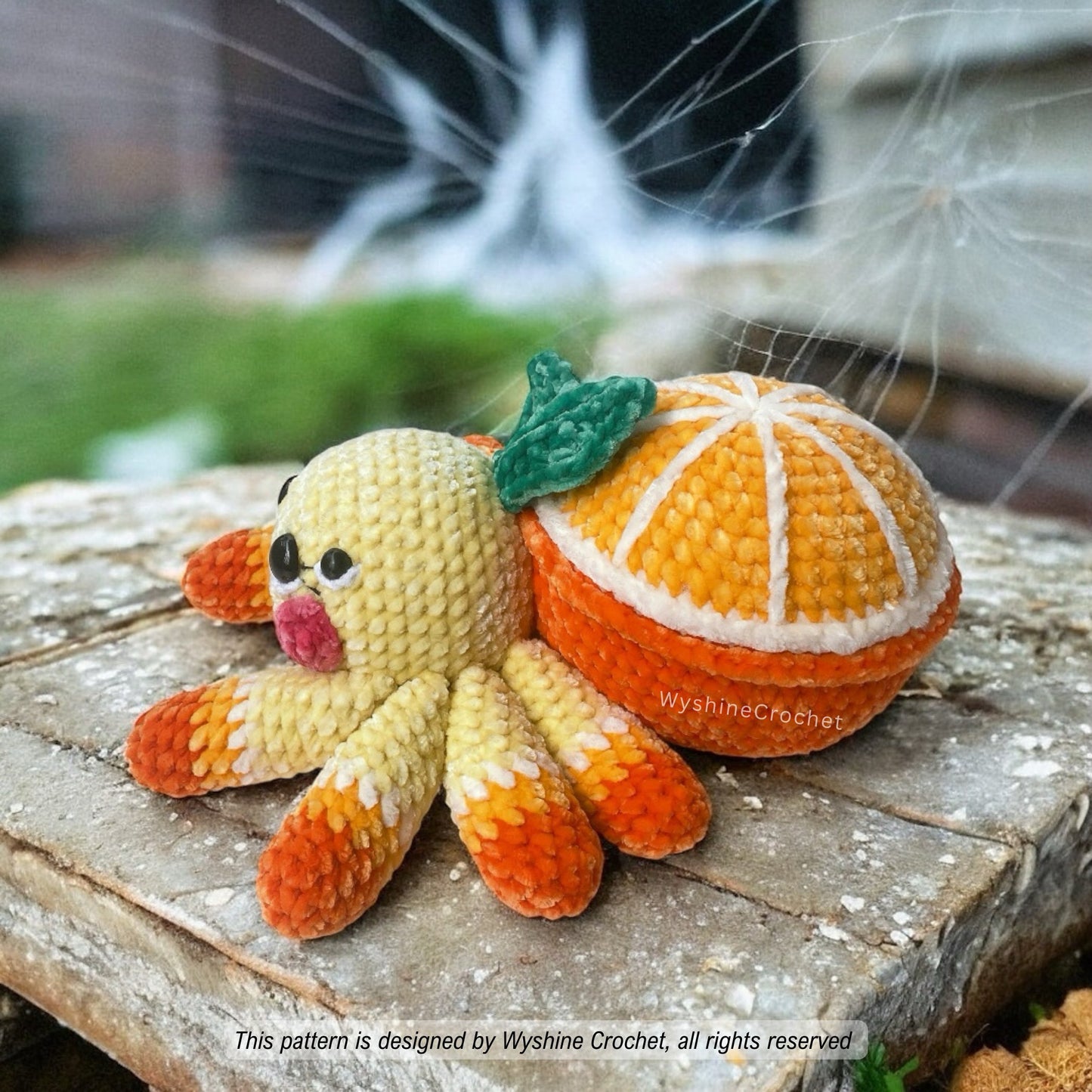 Orange Spider Crochet Pattern: Spooky Cute Amigurumi Halloween & Fall Decor