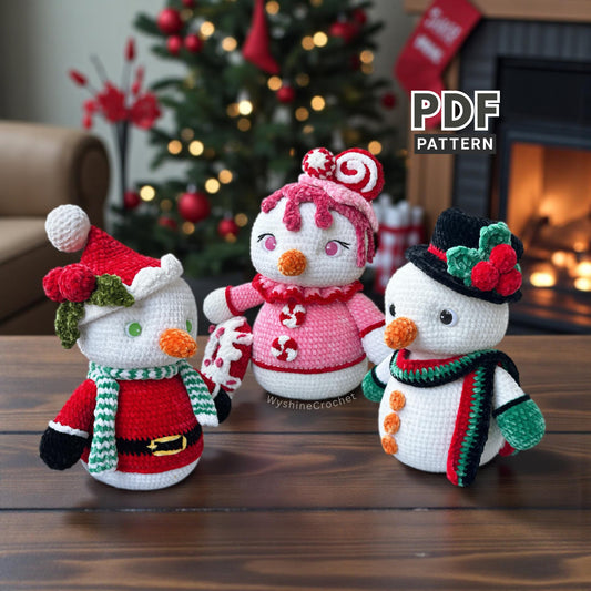 Snowman & Snowgirl Crochet Pattern Bundle