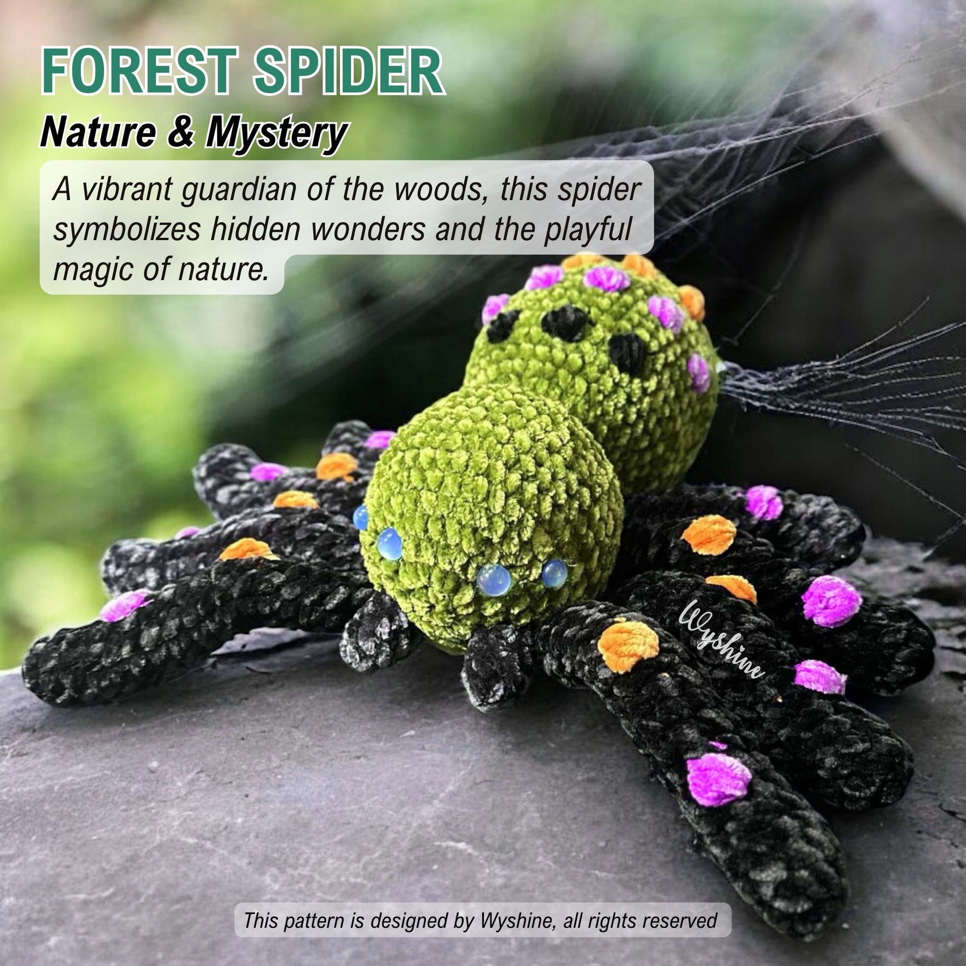 Colorful Spider Amigurumi: Fall And Halloween Decoration Crochet Plushie Pattern 