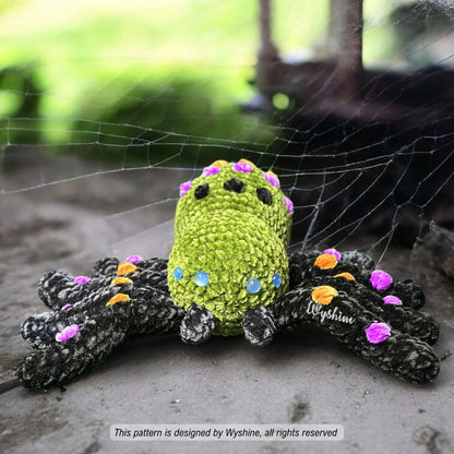 Colorful Spider Amigurumi: Fall And Halloween Decoration Crochet Plushie Pattern 