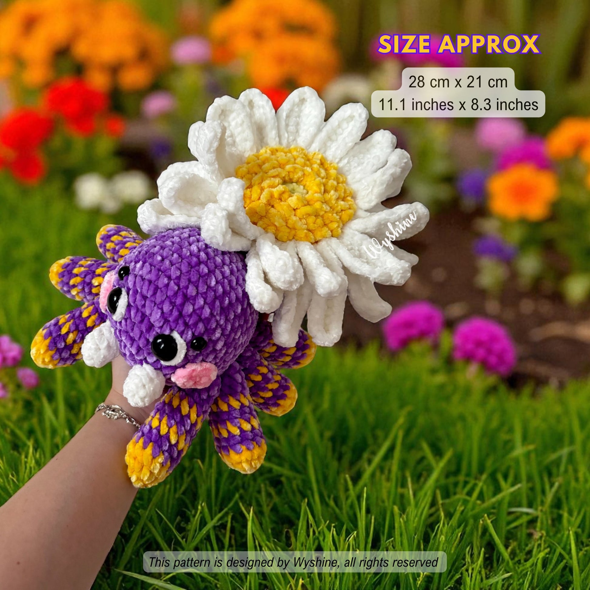 Daisy Spider Crochet Pattern Halloween fall decor Amigurumi Plushie 
