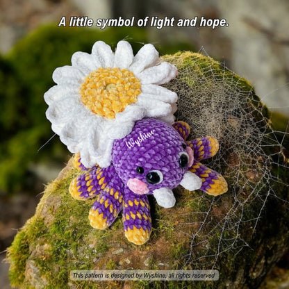 Daisy Spider Crochet Pattern Halloween fall decor Amigurumi Plushie 