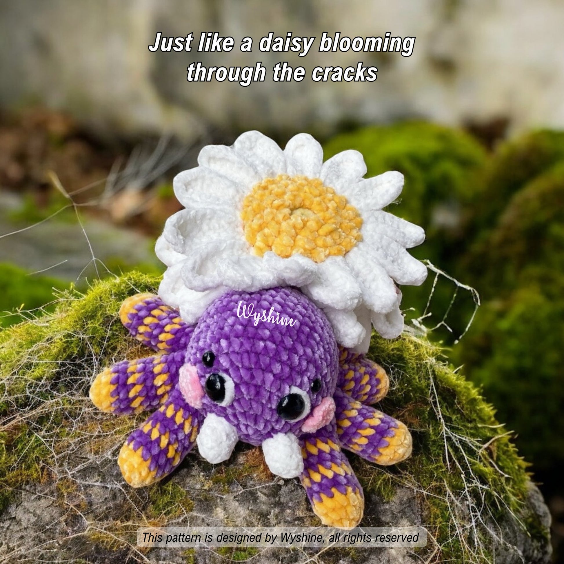 Daisy Spider Crochet Pattern Halloween fall decor Amigurumi Plushie 