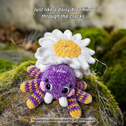 Daisy Spider Crochet Pattern Halloween fall decor Amigurumi Plushie 