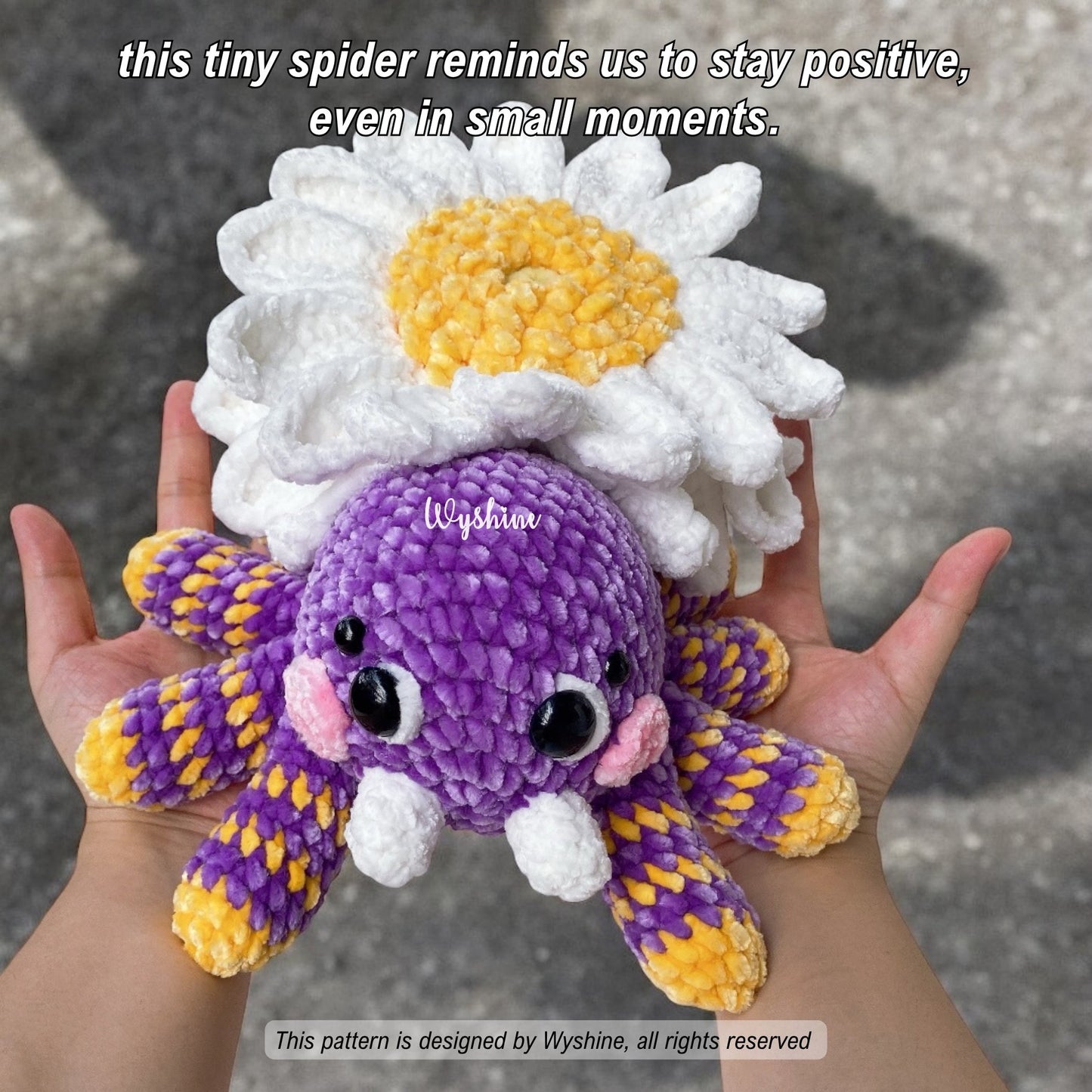 Daisy Spider Crochet Pattern Halloween fall decor Amigurumi Plushie 
