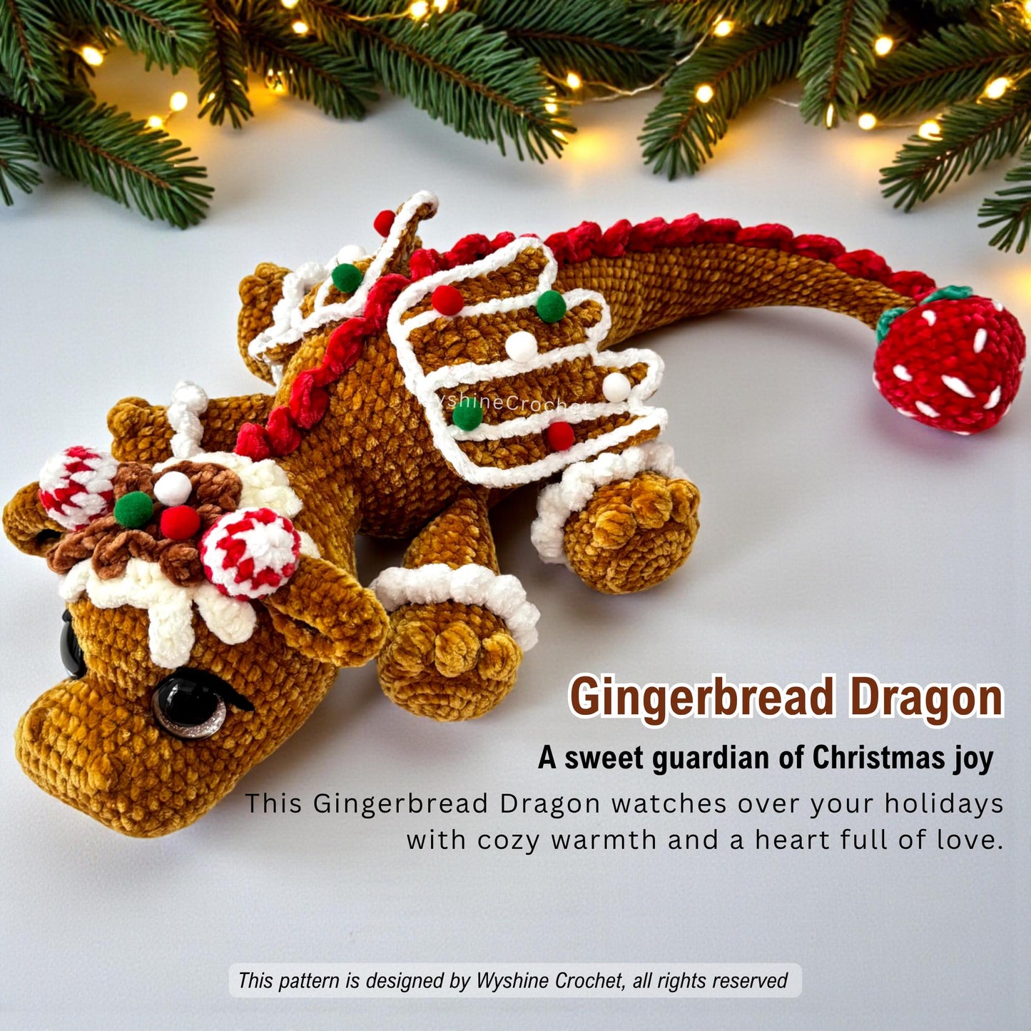 Gingerbread Dragon amigurumi Crochet Pattern