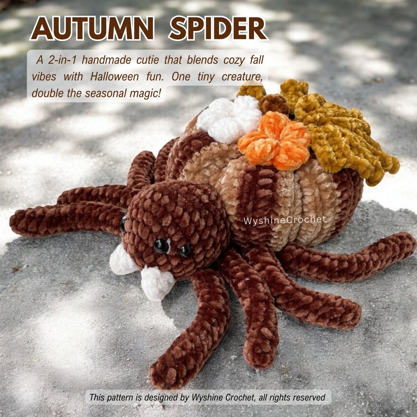 Pumpkin Spider Amigurumi Crochet Pattern: Spooky Cute Halloween and Fall Plushie Decor
