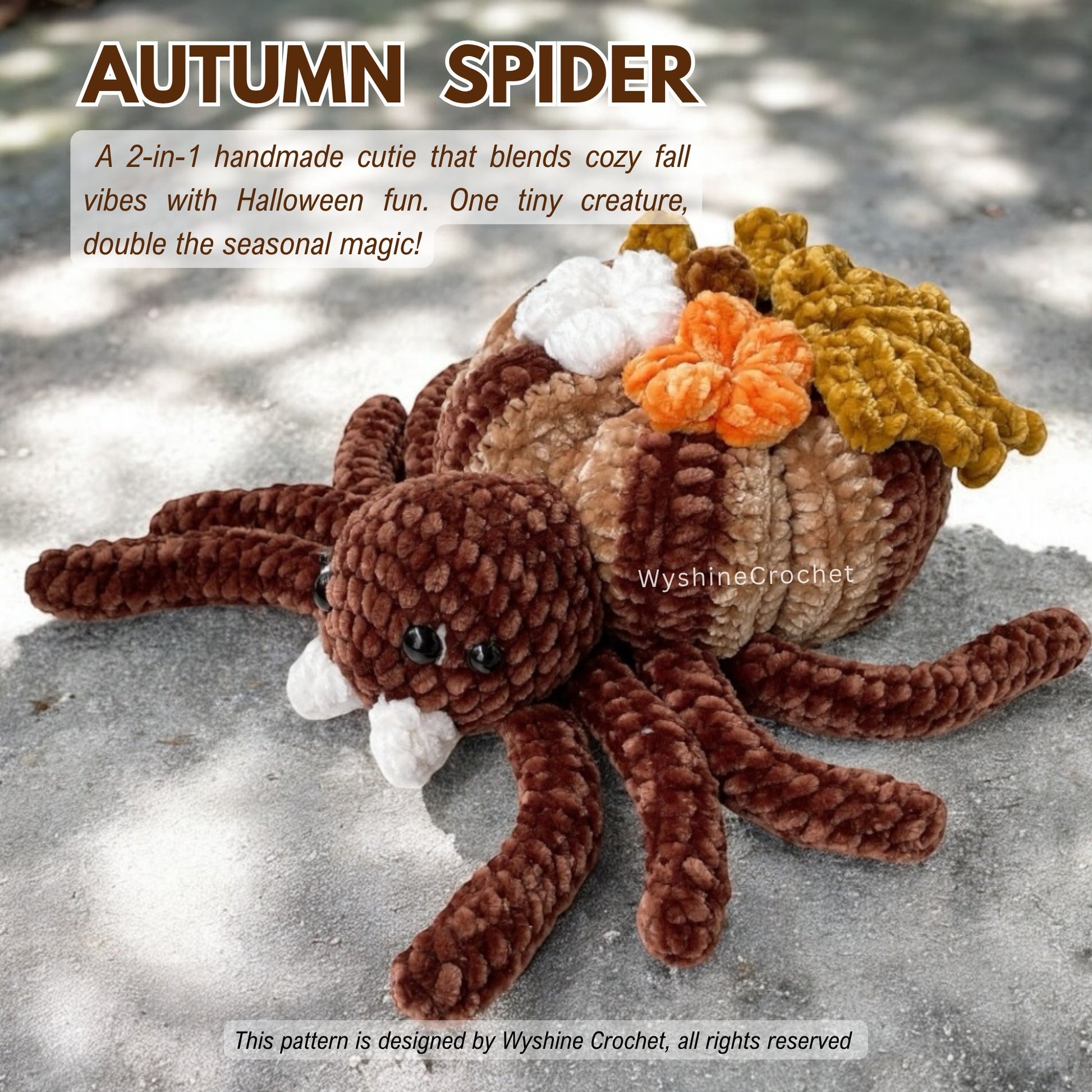 Pumpkin Spider Amigurumi Crochet Pattern: Spooky Cute Halloween and Fall Plushie Decor