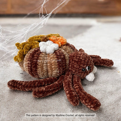 Pumpkin Spider Amigurumi Crochet Pattern: Spooky Cute Halloween and Fall Plushie Decor