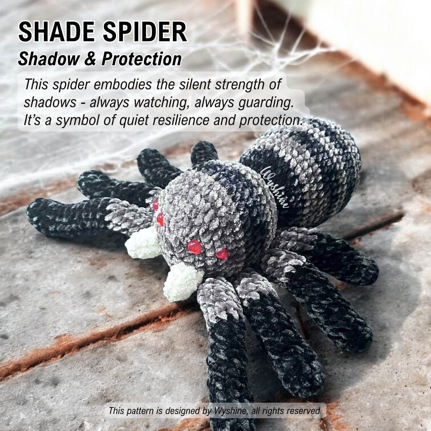 Realistic Spider Amigurumi with Web Crochet Pattern - Halloween & Fall Decoration