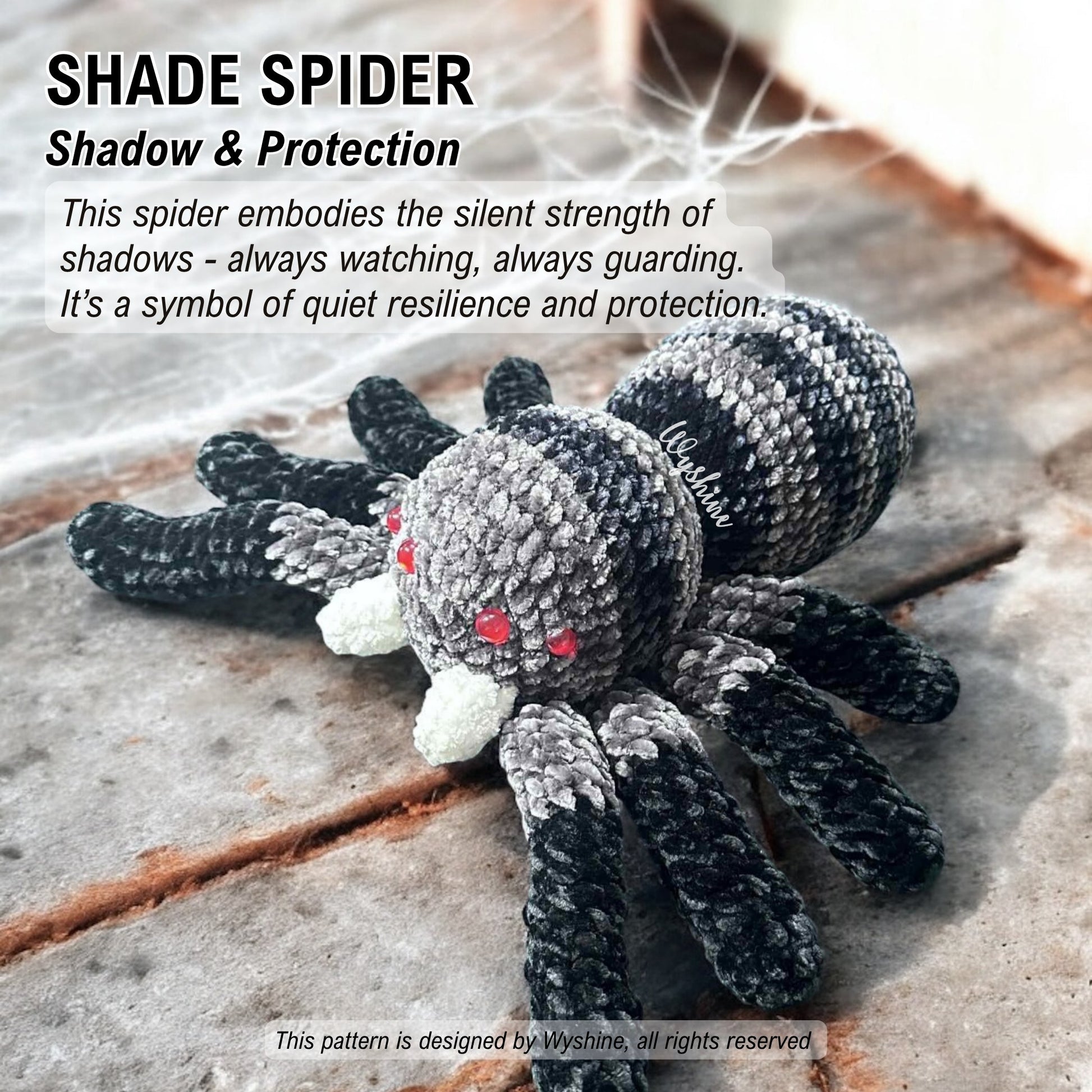 Realistic Spider Amigurumi with Web Crochet Pattern - Halloween & Fall Decoration