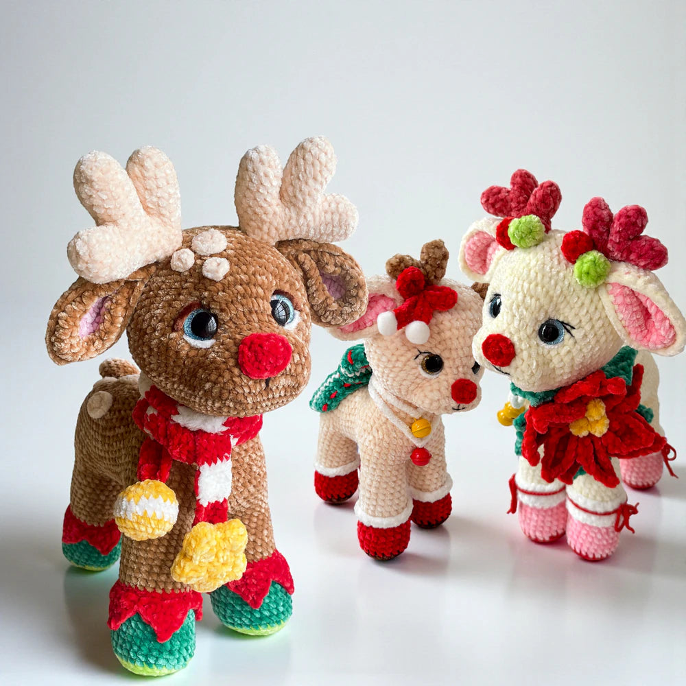 Christmas Reindeer Family Crochet Pattern Bundle by wyshine crochet