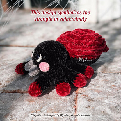 Rose Spider Crochet Pattern Spooky Cute Halloween and Fall Amigurumi Plushie