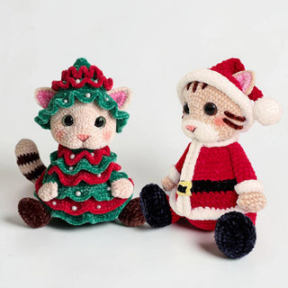 Christmas Cat Couple Crochet Pattern