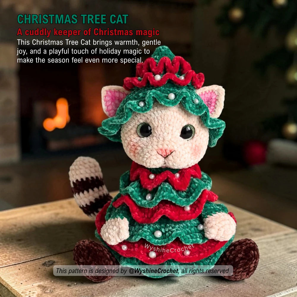 Meet the Christmas Tree Cat - a cuddly keeper of Christmas magic, bringing warmth, gentle joy, and a playful touch of holiday magic to make the season feel even more special.