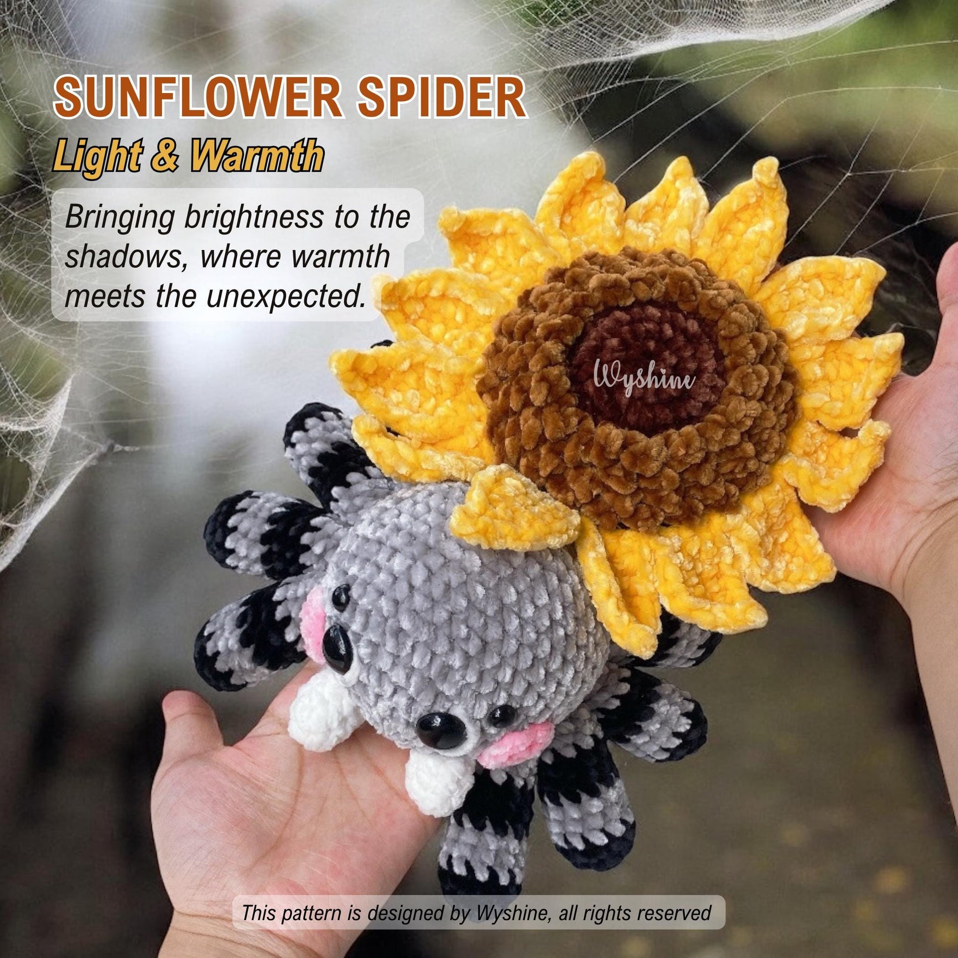 Flower Spider Crochet Pattern Bundle: Halloween Fall Amigurumi Plushies - Sunflower Wyshine Crochet