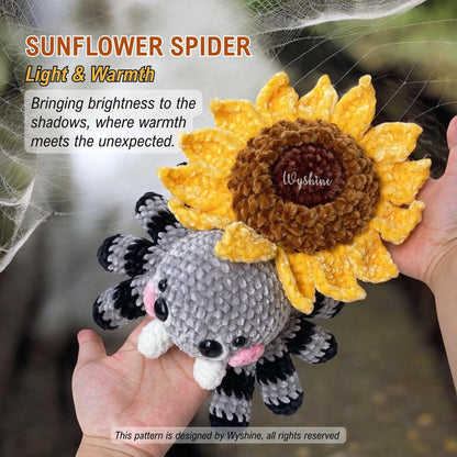 Flower Spider Crochet Pattern Bundle: Halloween Fall Amigurumi Plushies - Sunflower Wyshine Crochet