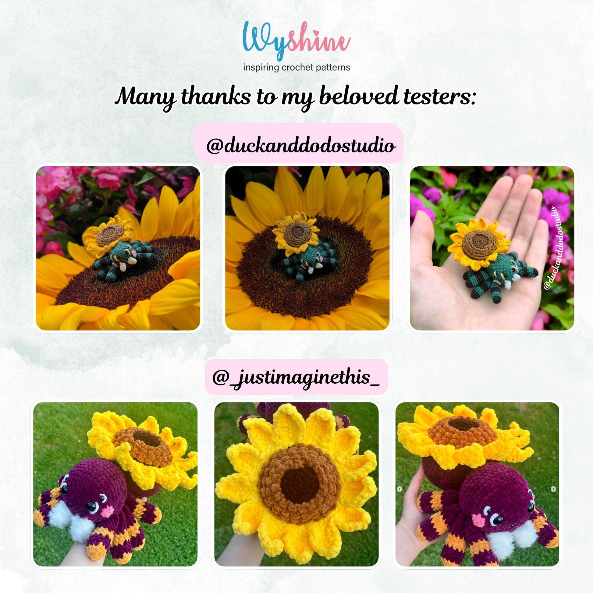 Sunflower Spider Crochet Pattern: Halloween Amigurumi Plushie - Fall Decoration