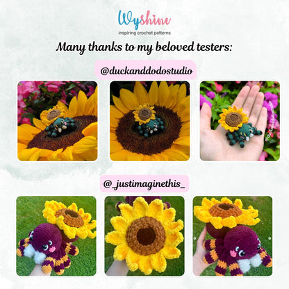 Sunflower Spider Crochet Pattern: Halloween Amigurumi Plushie - Fall Decoration