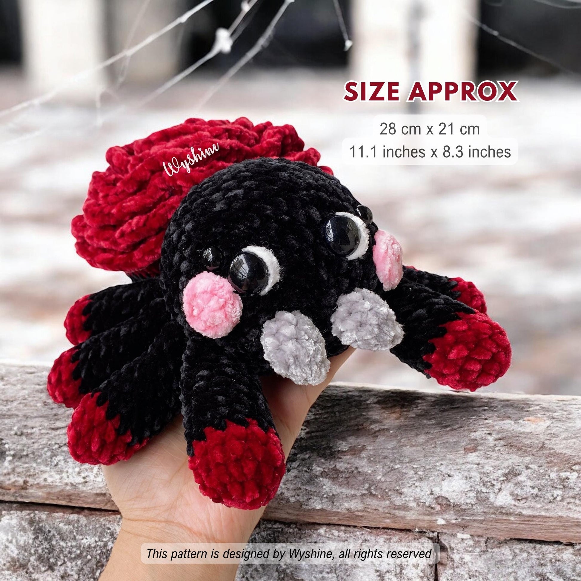 Flower Spider Crochet Pattern Bundle: Halloween Fall Amigurumi Plushies - Rose Daisy and Sunflower Wyshine Crochet
