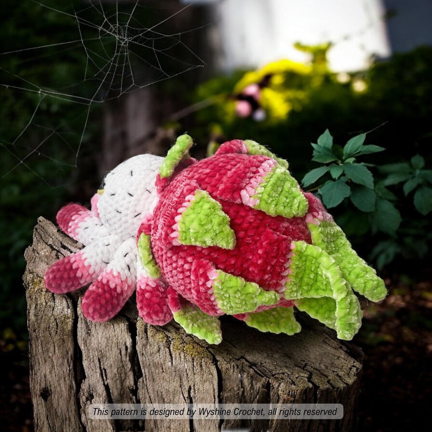 Dragon Fruit Spider Crochet Pattern: Halloween and Fall Decor Amigurumi Plush