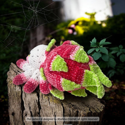 Dragon Fruit Spider Crochet Pattern: Halloween and Fall Decor Amigurumi Plush