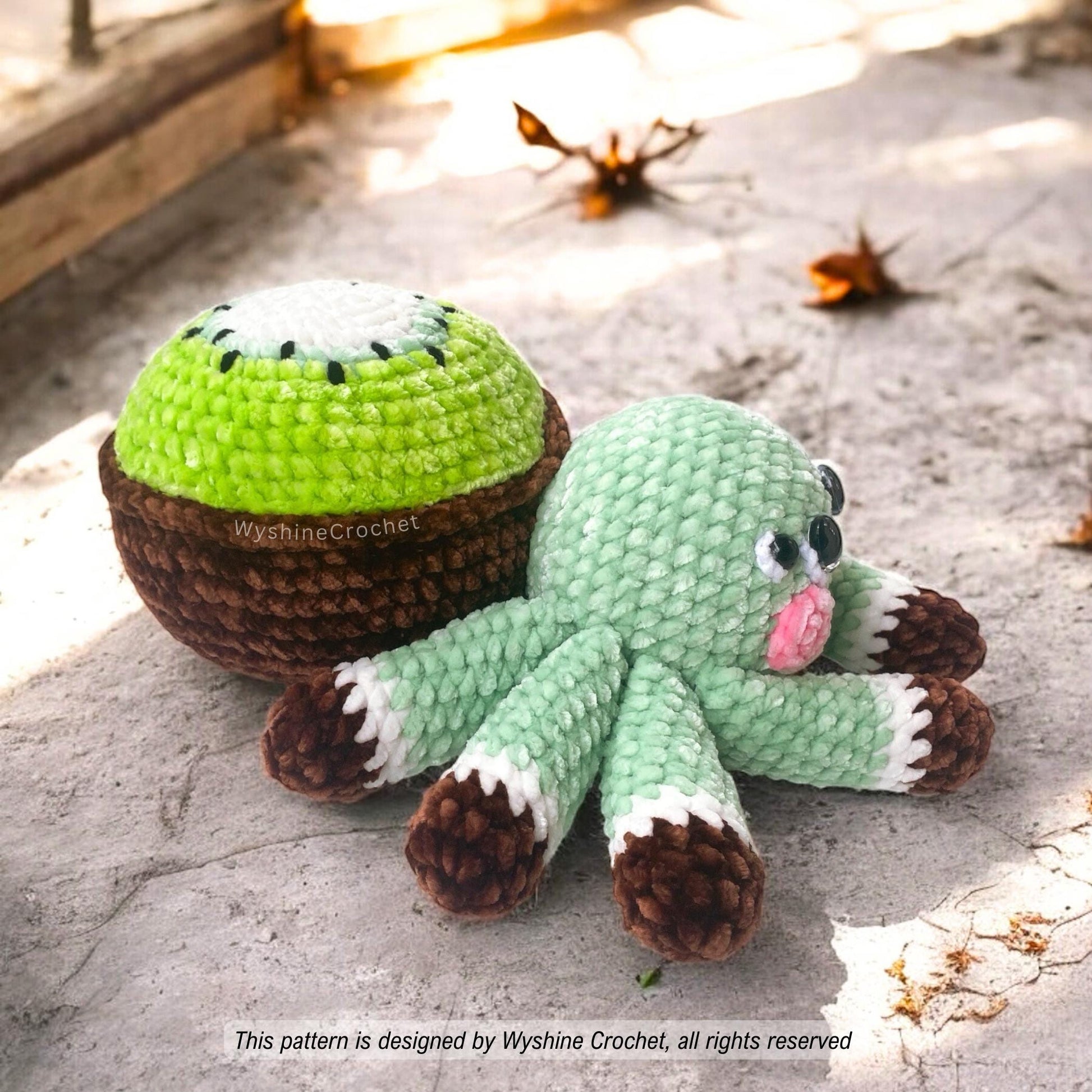 Kiwi Fruit spider Crochet Pattern: Spooky Cute Halloween Fall Decoration Plushie Amigurumi