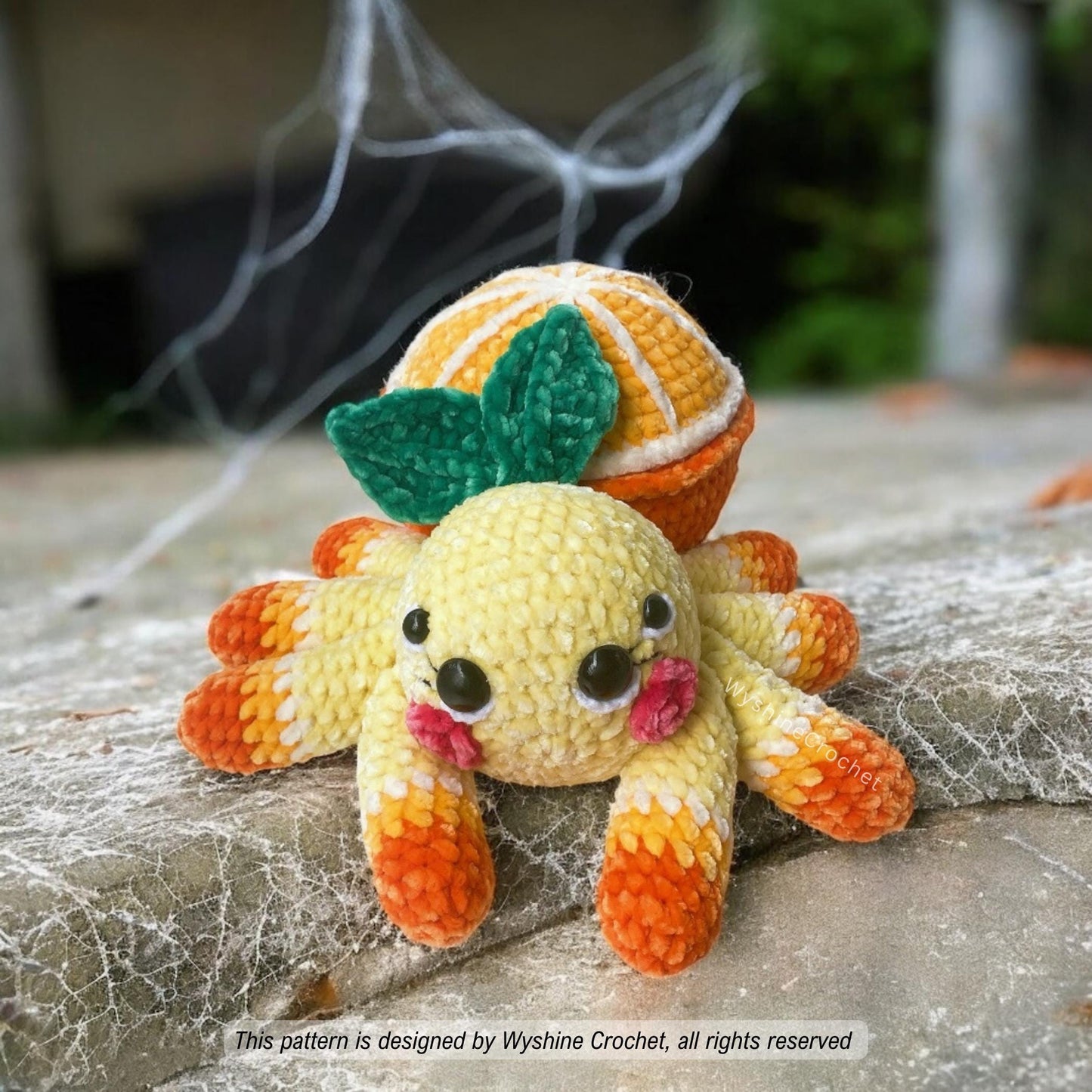 Orange Spider Crochet Pattern: Spooky Cute Amigurumi Halloween & Fall Decor