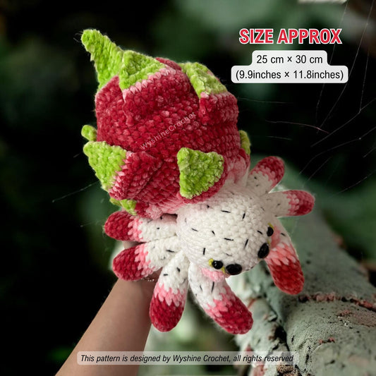 Dragon Fruit Spider Crochet Pattern: Halloween and Fall Decor Amigurumi Plush