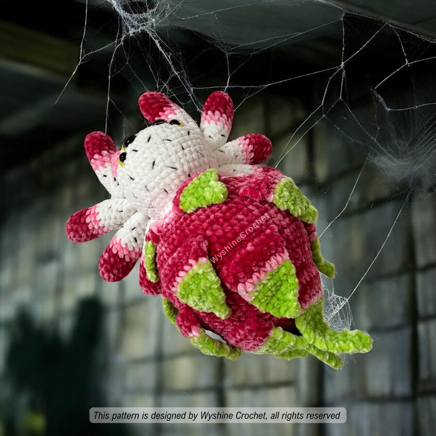 Dragon Fruit Spider Crochet Pattern: Halloween and Fall Decor Amigurumi Plush