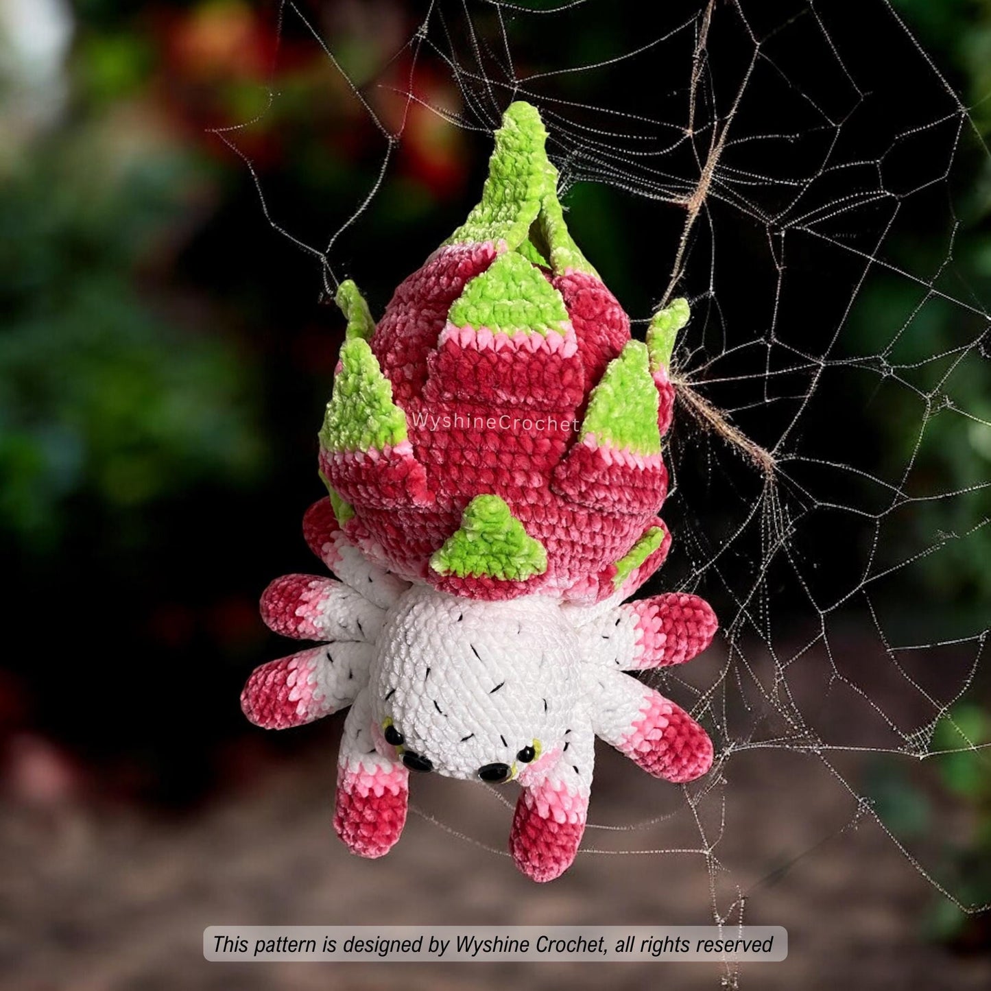 Dragon Fruit Spider Crochet Pattern: Halloween and Fall Decor Amigurumi Plush