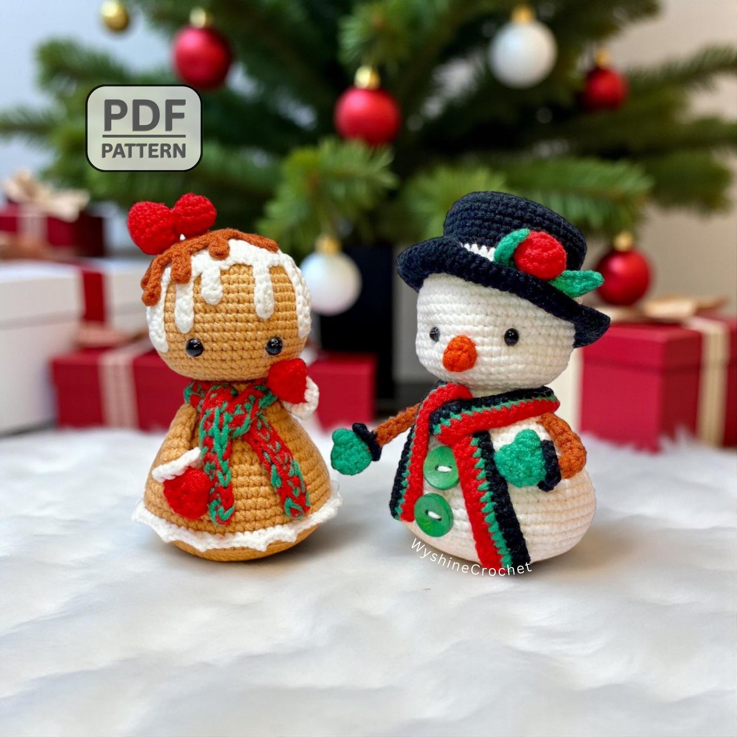 Snowman & Gingerbread Girl Ornament Crochet Pattern
