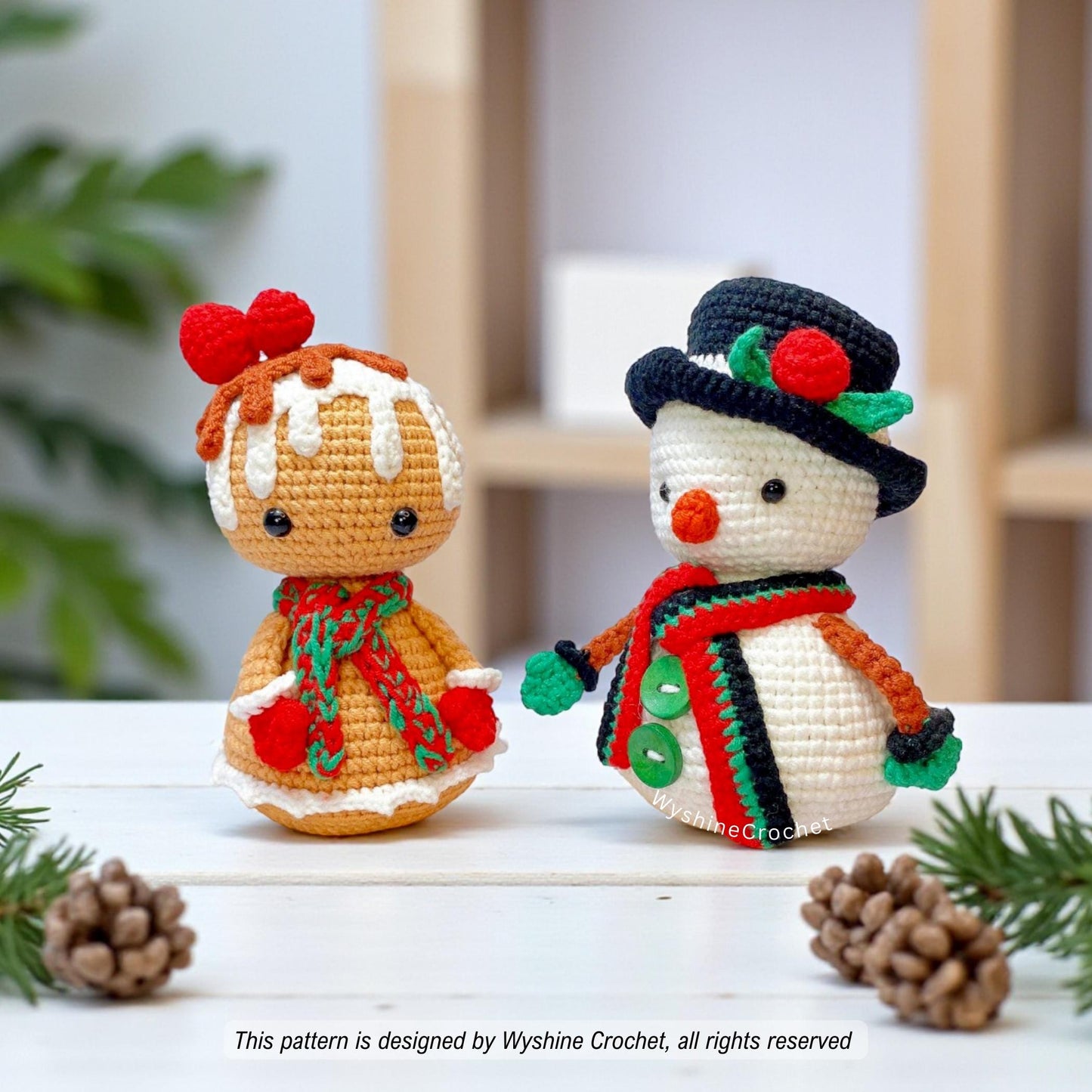 Snowman & Gingerbread Girl Ornament Crochet Pattern