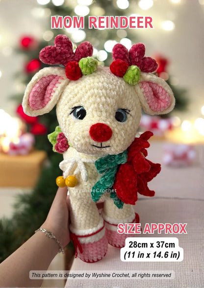 Mom & Baby Reindeer Crochet Pattern