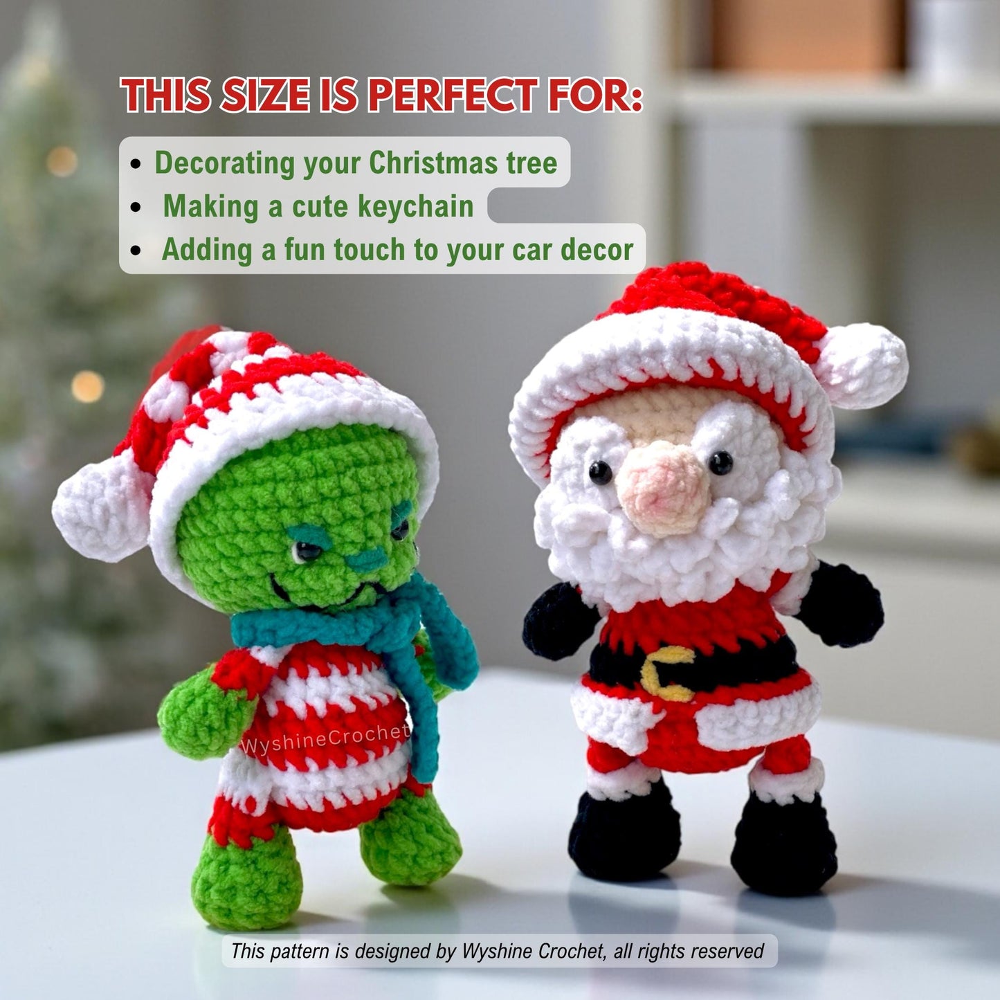 Santa & Green Monster Ornament Crochet Pattern