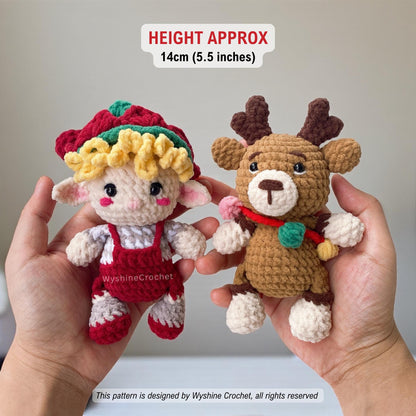 Elf & Reindeer Ornament Crochet Pattern
