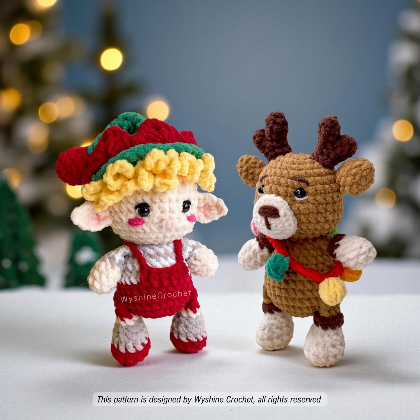 Elf & Reindeer Ornament Crochet Pattern