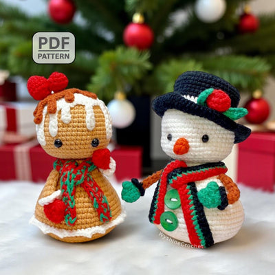 Snowman & Gingerbread Girl Ornament Crochet Pattern