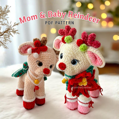 Mom & Baby Reindeer Crochet Pattern