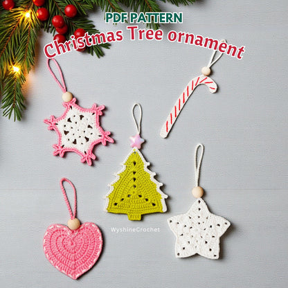 Hanging Christmas Tree Ornament Crochet Pattern