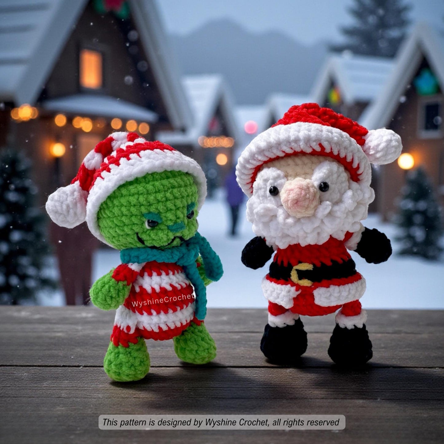 Santa & Green Monster Ornament Crochet Pattern