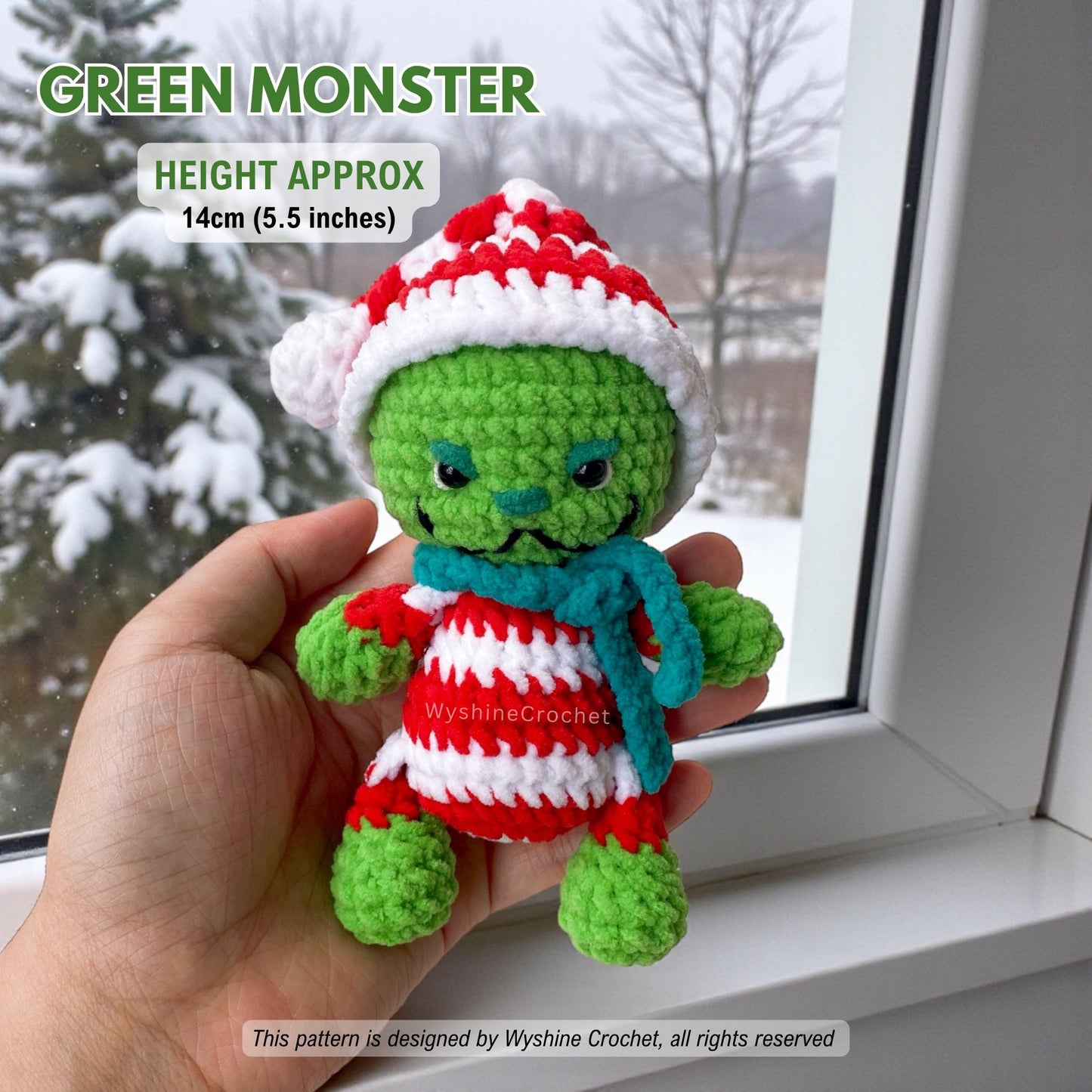 Santa & Green Monster Ornament Crochet Pattern