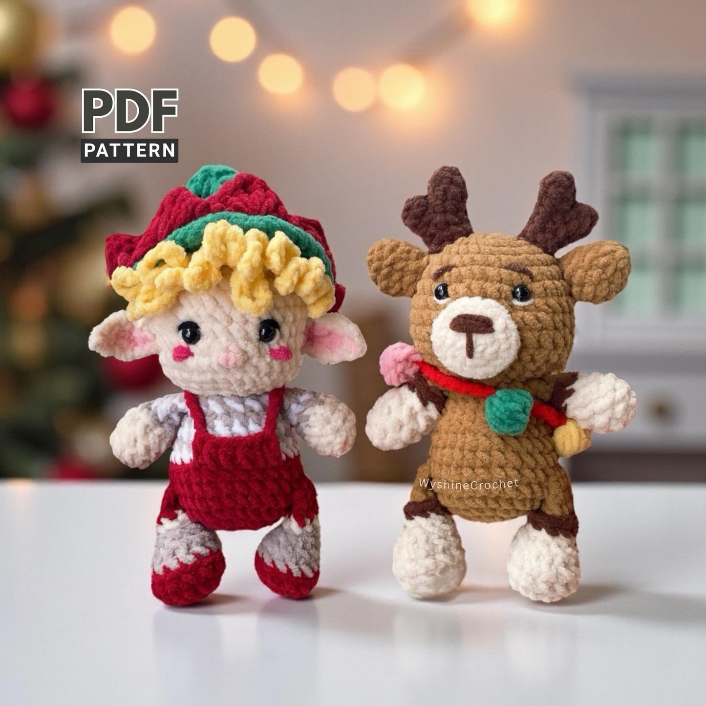 Elf & Reindeer Ornament Crochet Pattern