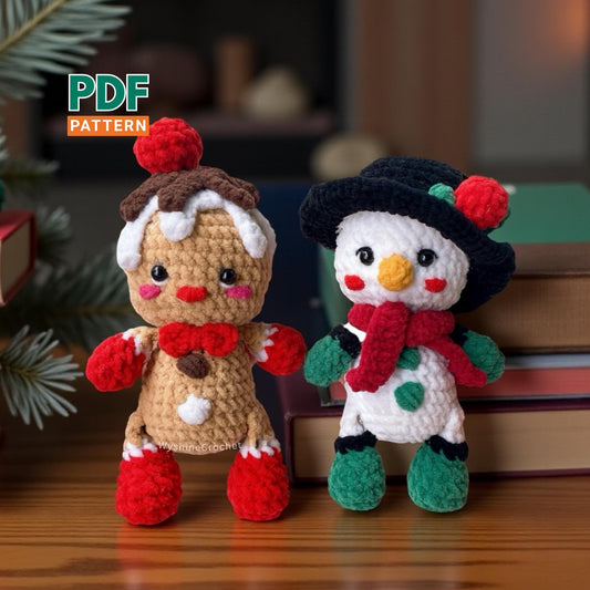 Snowman & Gingerbread Ornament Crochet Pattern