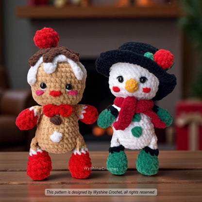 Snowman & Gingerbread Ornament Crochet Pattern
