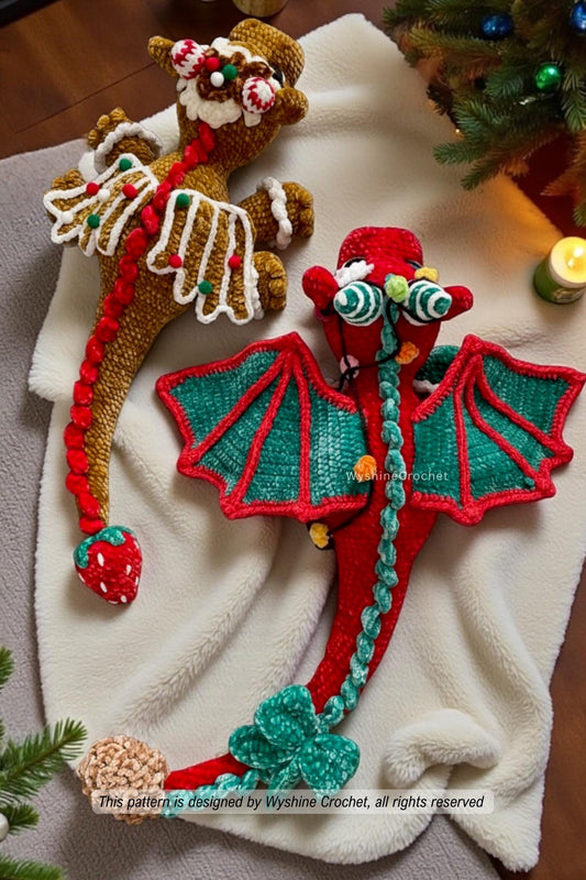 2-in-1 Christmas Dragon Crochet Pattern Bundle