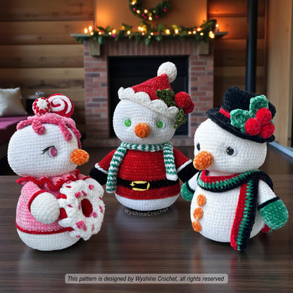 Snowman & Snowgirl Crochet Pattern Bundle