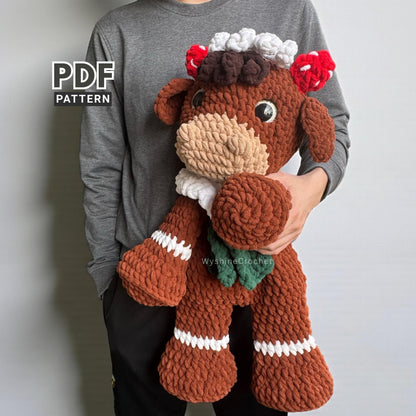 Gingerbread Highland Cow Crochet Pattern - Crochet Pattern